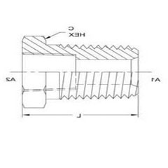 美制NPTF錐螺紋油塞接頭5406系列結構圖
